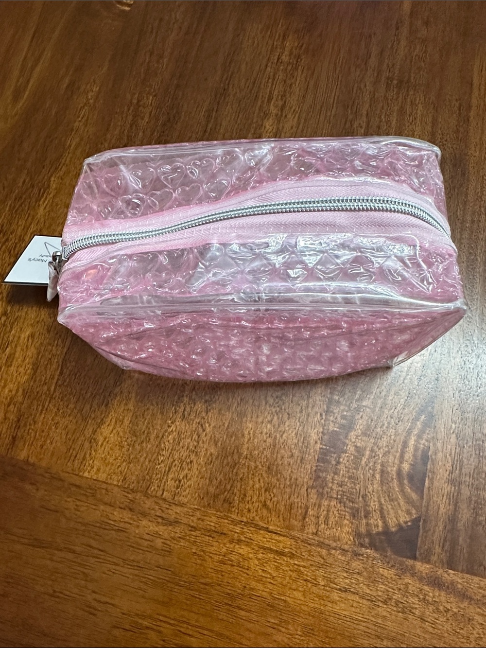 Free with purchase- Pink Hearts Clear Bubble Cosmetic Pouch